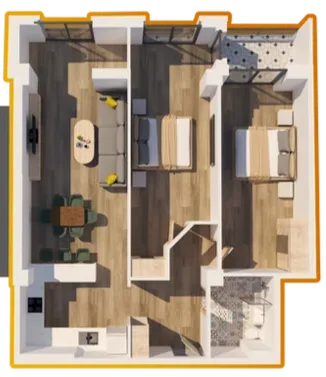 Բնակարան 03 - вид сверху